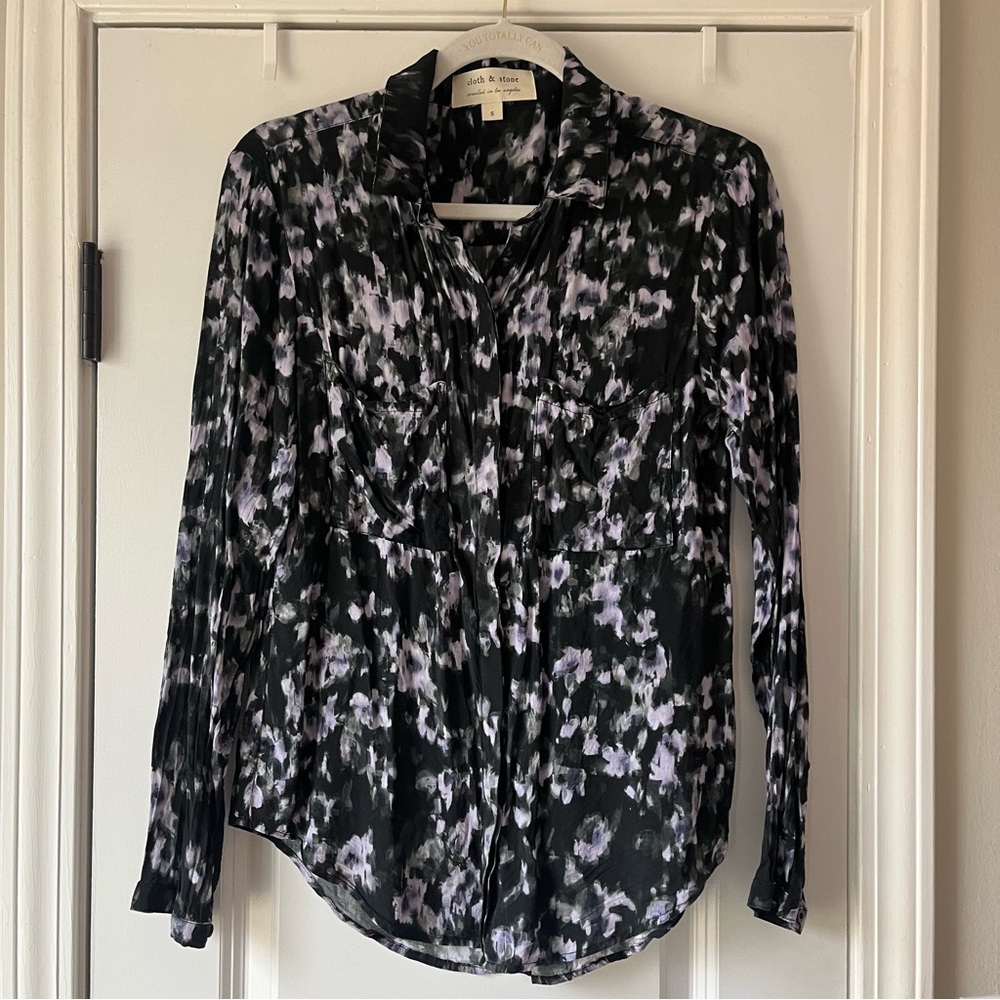 Cloth & Stone Button Down Long Sleeve Blouse Top